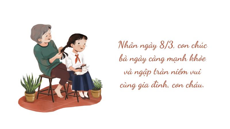 Bà và cháu ngày 8/3