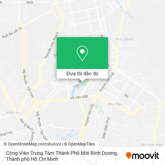 Bản đồ đến công viên Bình Dương
