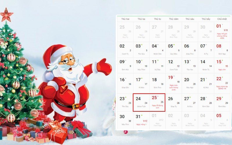 Lịch Noel 2024