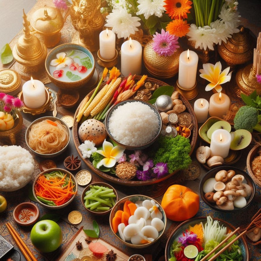 Mâm cỗ cúng Tết Trùng Cửu