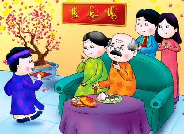 Cháu chúc Tết ông bà