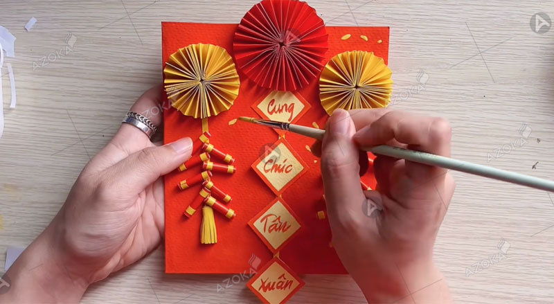 Trao thiệp chúc Tết