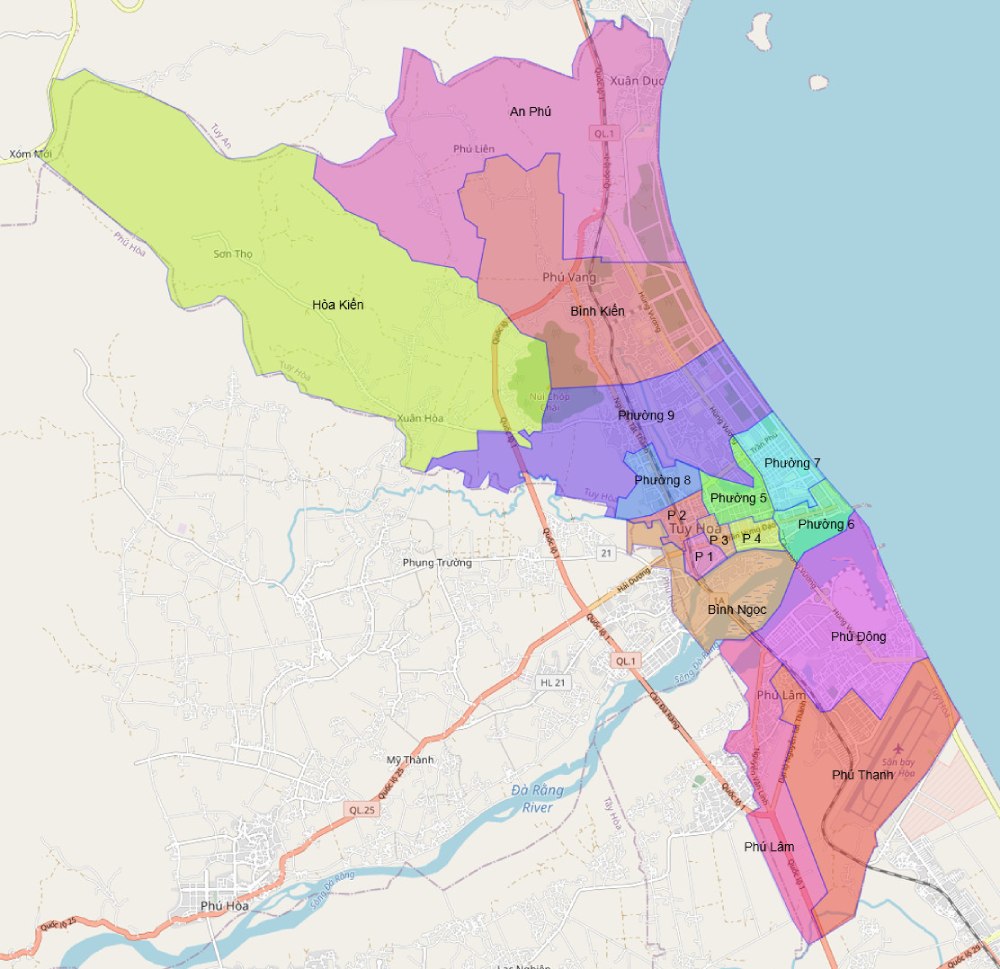 Vị trí địa lý Tuy Hòa