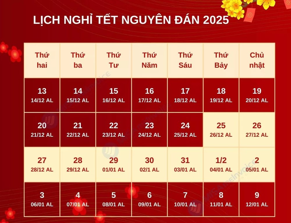 Lịch nghỉ tết công chức