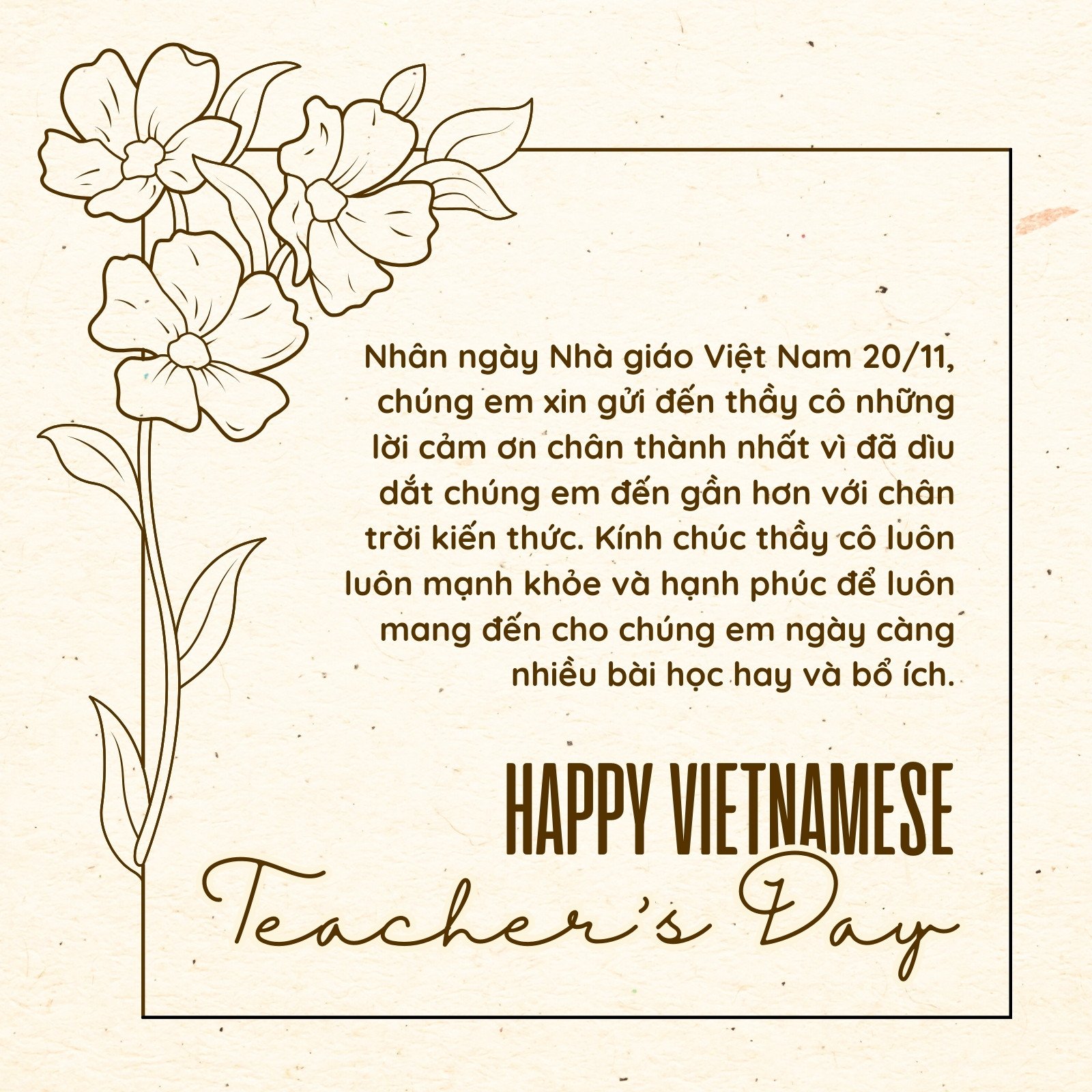 Thiệp 20/11 thiết kế tinh tế
